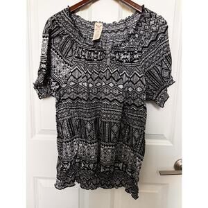 Faded Glory Women’s Size 1X / 16W. Blouson Blouse Raglan Sleeves Loose